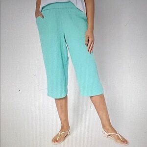 Denim & Co. Women's Cropped Capri Pants - Pool Blue - Small - NIB